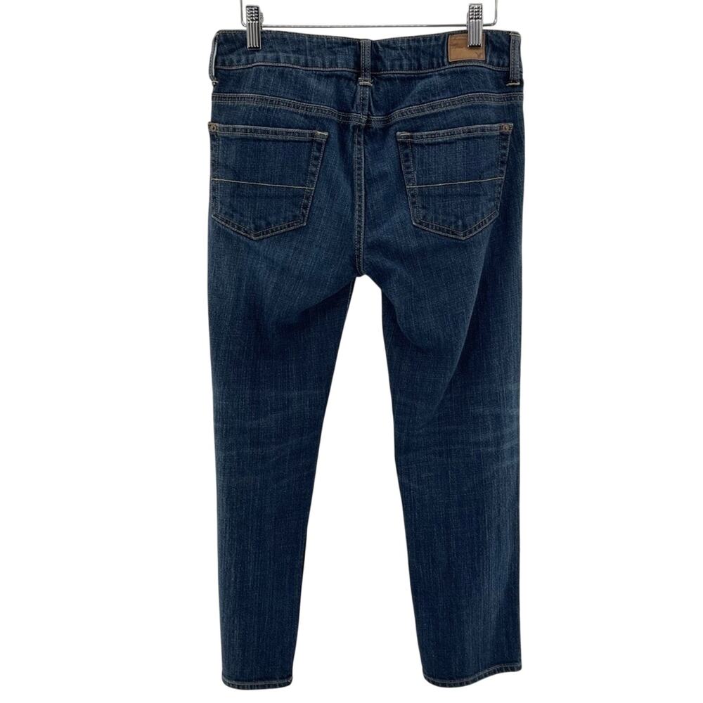 American Eagle Relaxed Baggy Boy Fit Cropped Stretch Jeans Dark Wash Size 2 - Picture 7 of 10